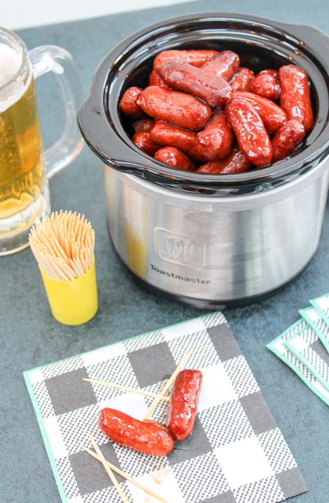 little smokie sausages in a slow cooker