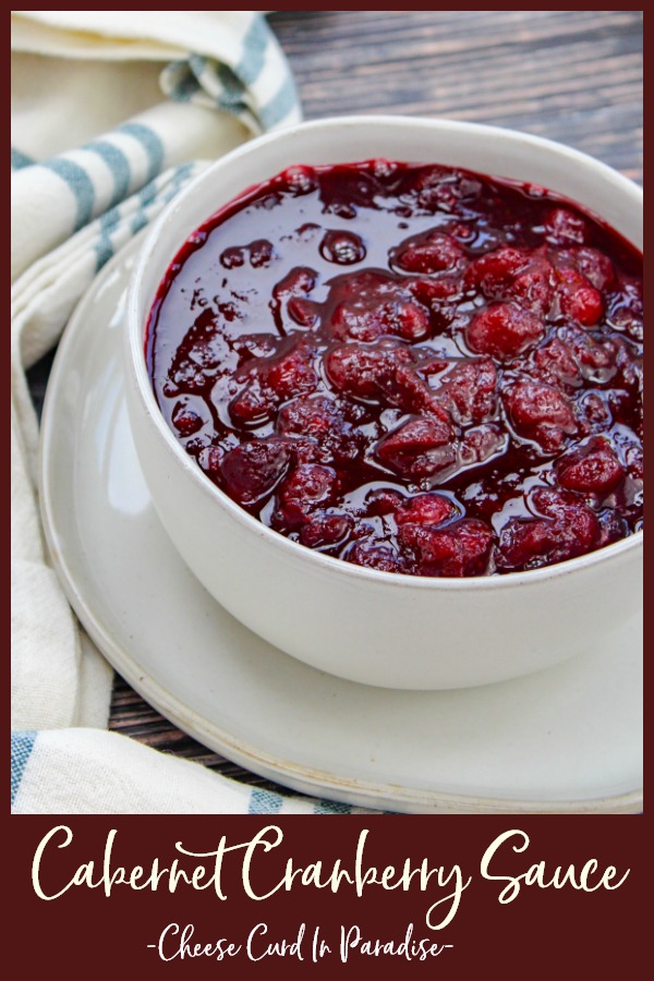 Cranberry sauce in a white bowl