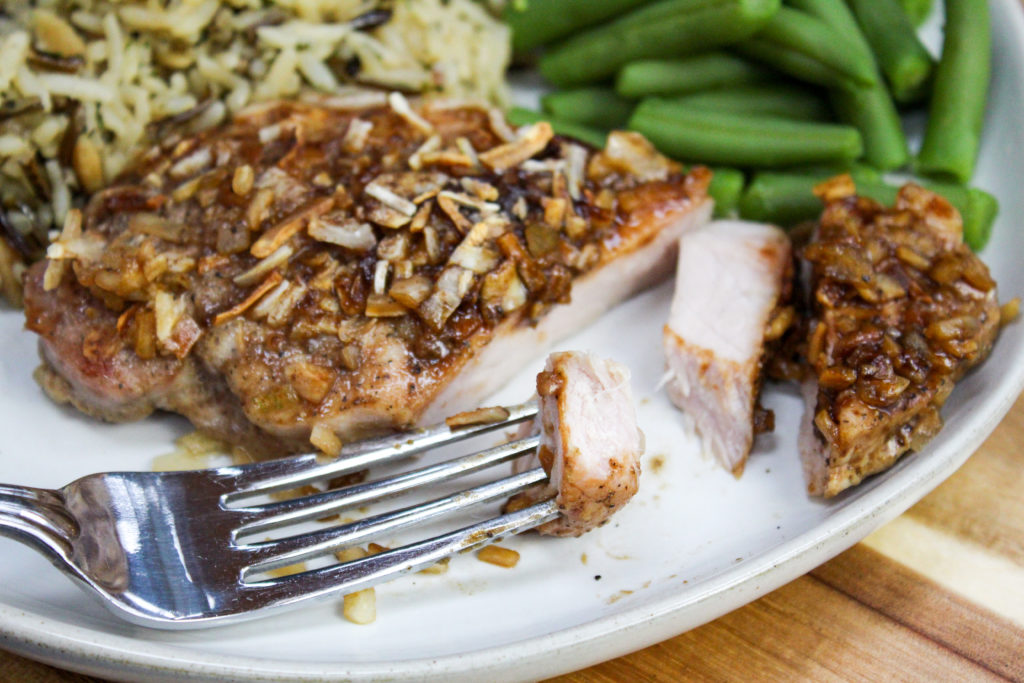 Pork chop on a plate