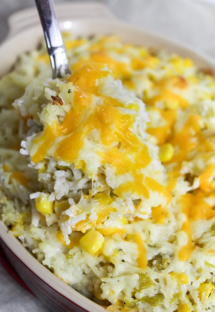 mexican sour cream rice topped with cheese