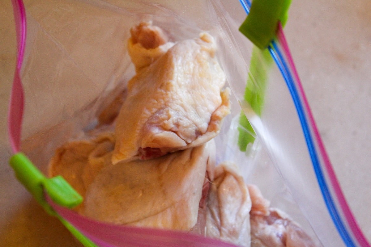 chicken thighs in bag