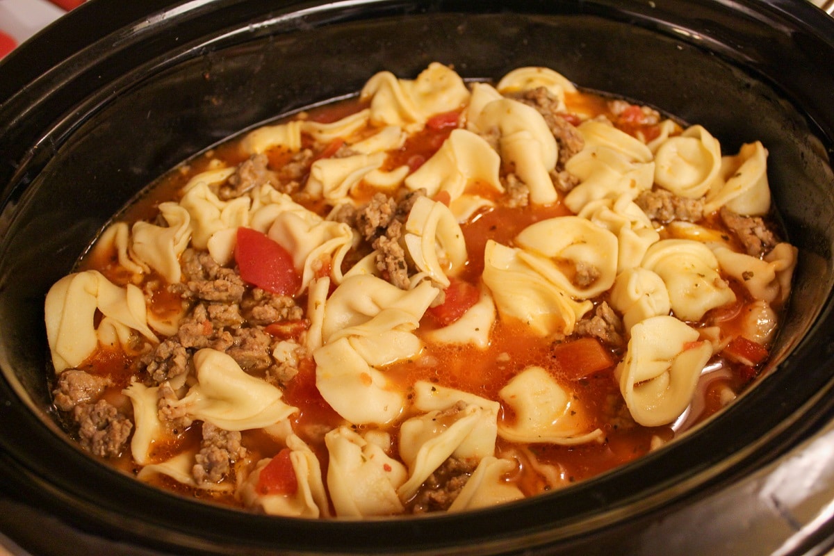 cooked soup in slow cooker
