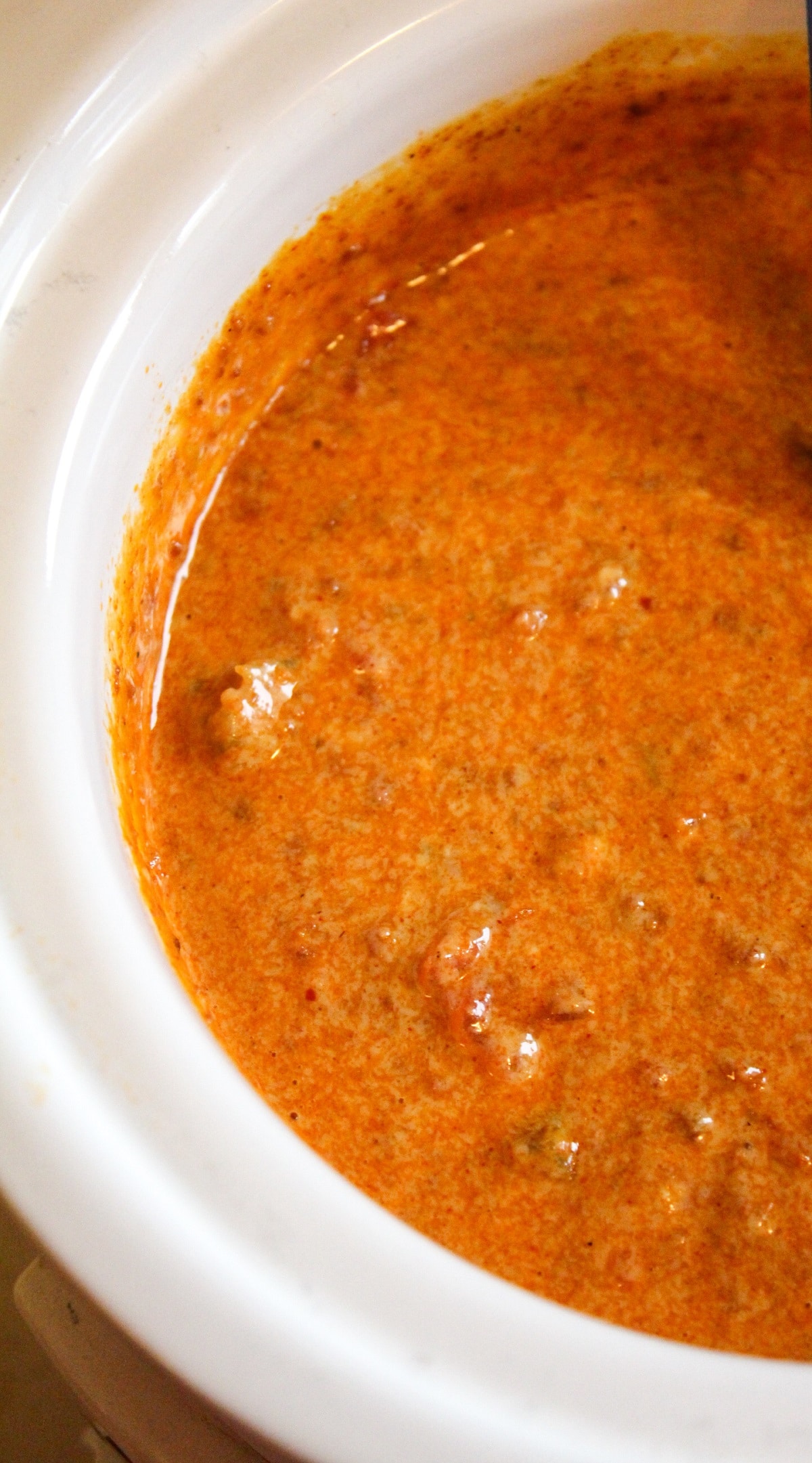 chorizo queso dip in slow cooker