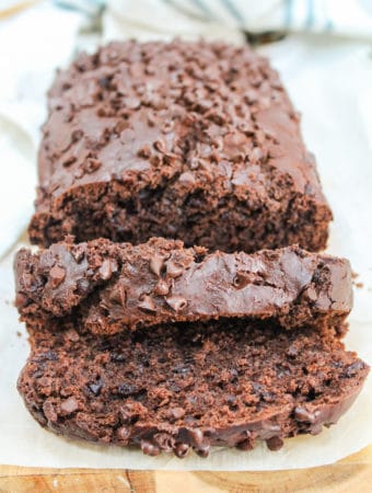 sliced chocolate loaf cake