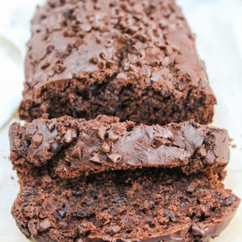 sliced chocolate loaf cake