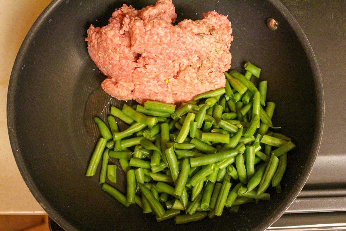 pork and green bean prep