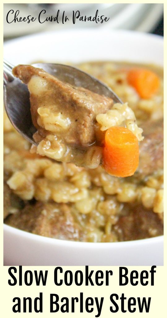 beef and barley on a spoon
