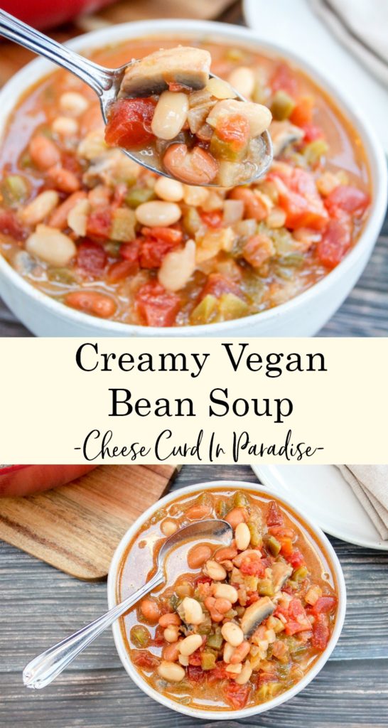 vegan bean soup pinterest image