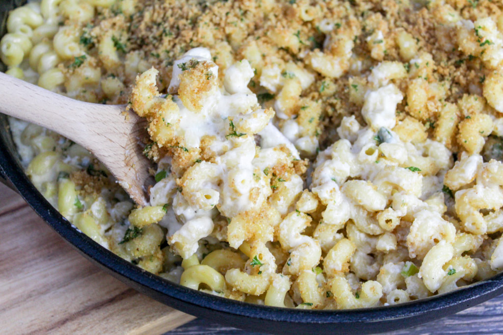 Mac and Cheese scooped form a skillet