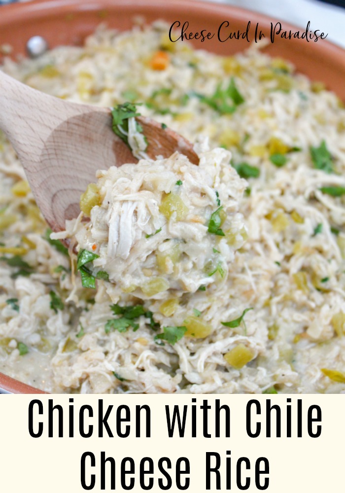 Chicken with Chile Cheese Rice in a skillet
