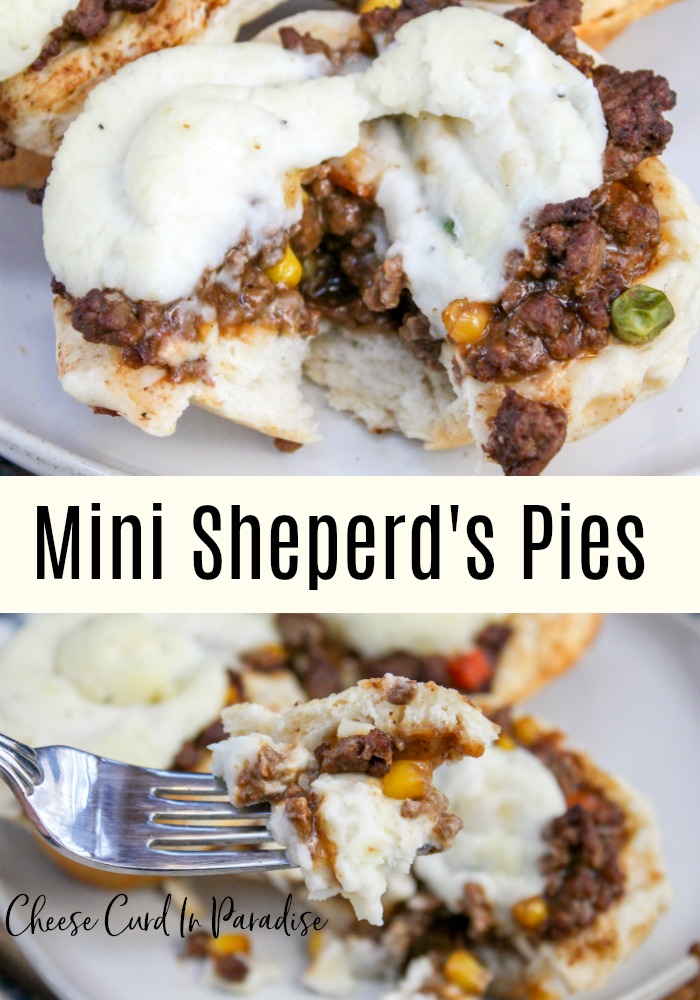 mini sheperd's pies on a plate