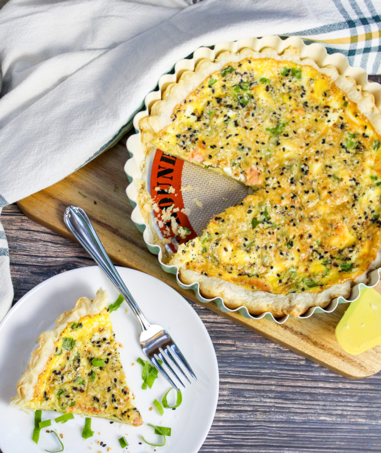 Everything Bagel Smoked Salmon Quiche