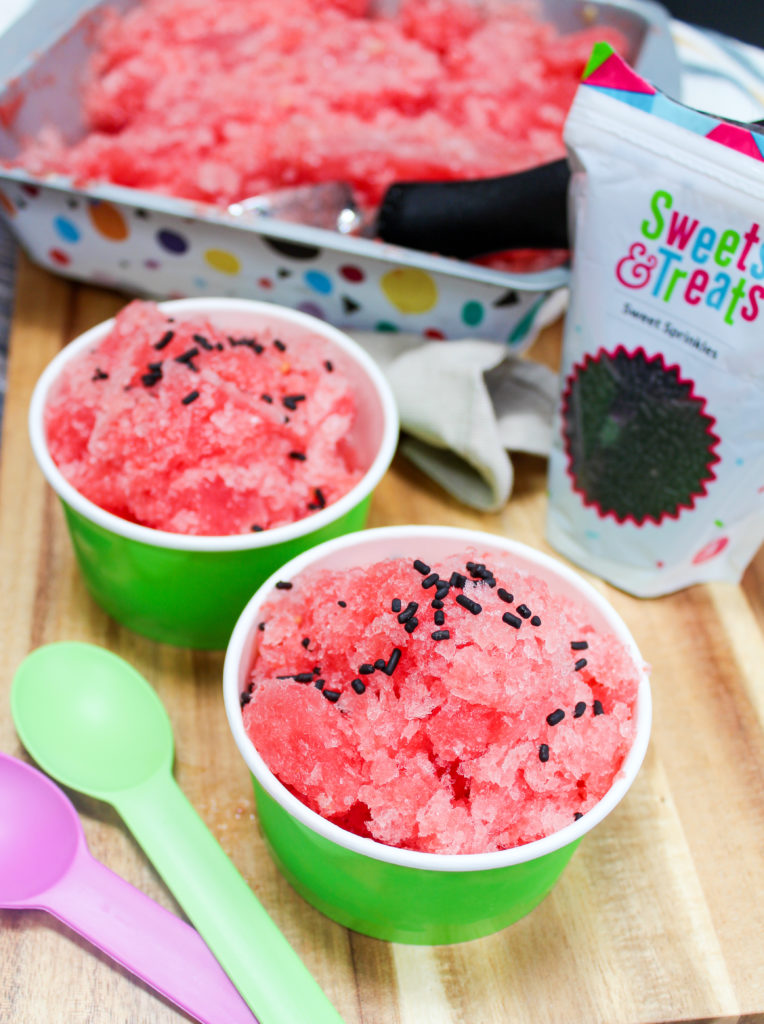 granita in a cup with a spoon