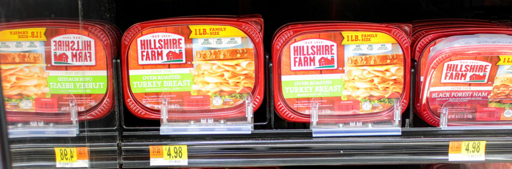 turkey meat at the store on a shelf