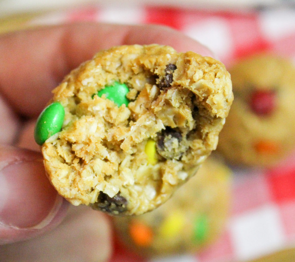 monster cookie bites with a bite