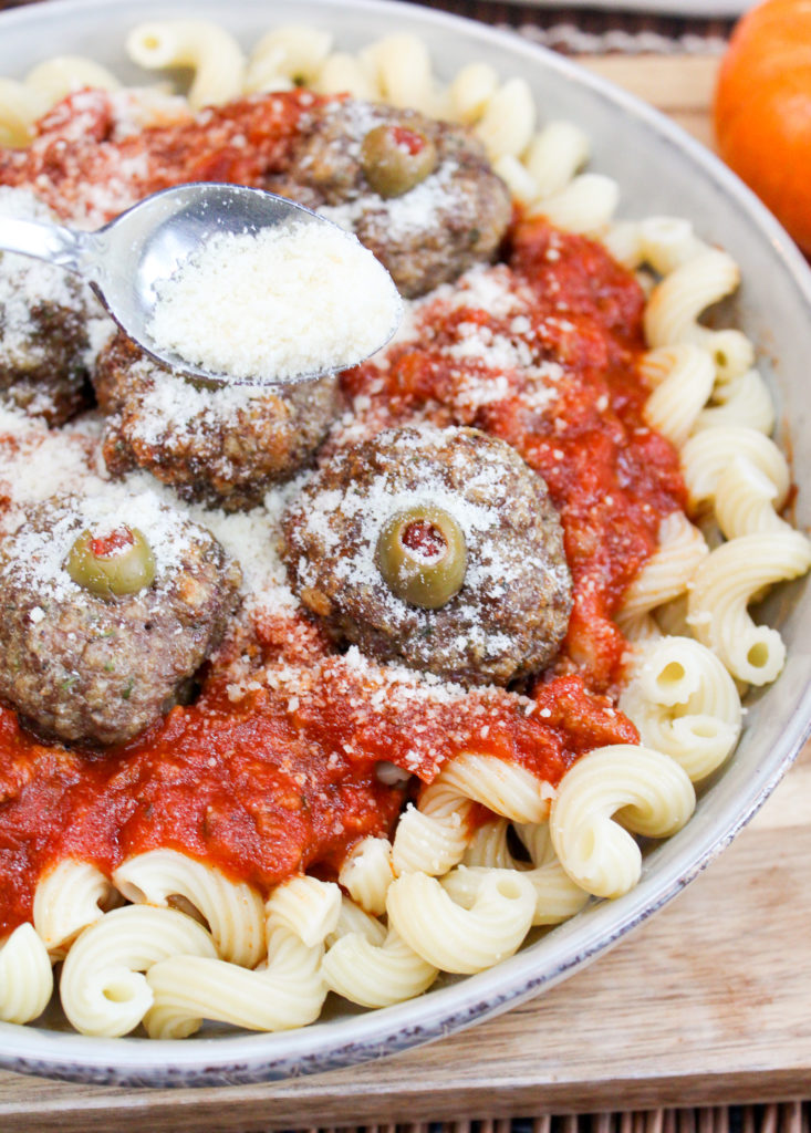 meatballs with pasta and cheese