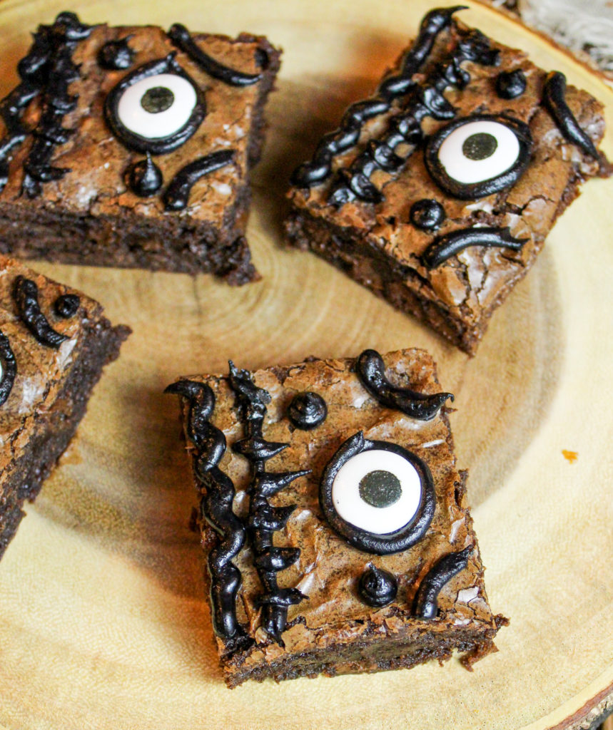 spell book brownies on a platter