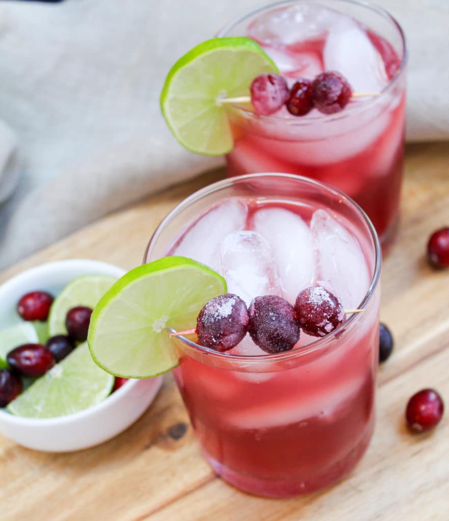 cranberry margarita in a glass