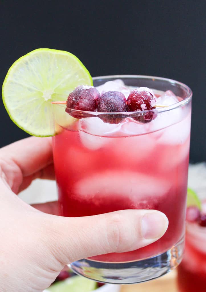 cranberry margarita in a glass