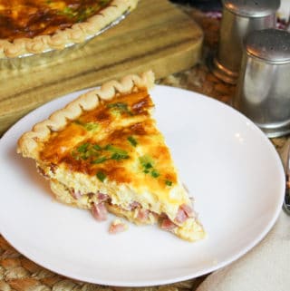 Ham and Cheese Quiche on a plate