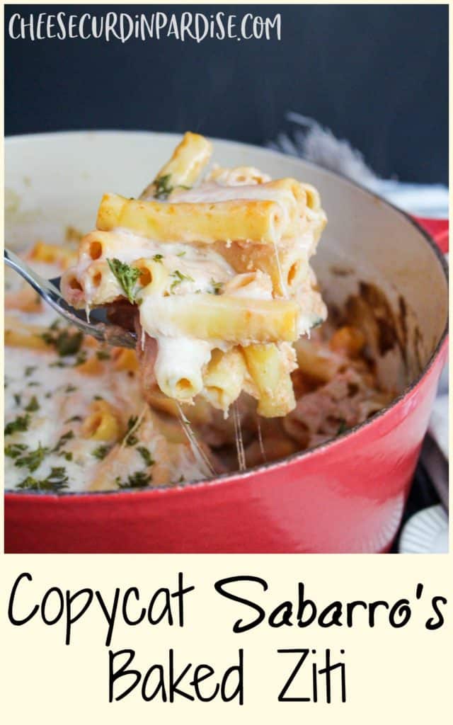 ziti in a pot with title text
