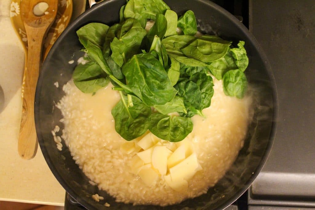 risotto cooking in a pan