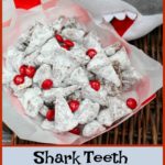 shark teeth mix made with bugles and red chocolate candies