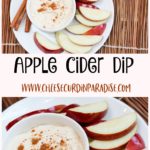 apple cider dip in a bowl with sliced apples