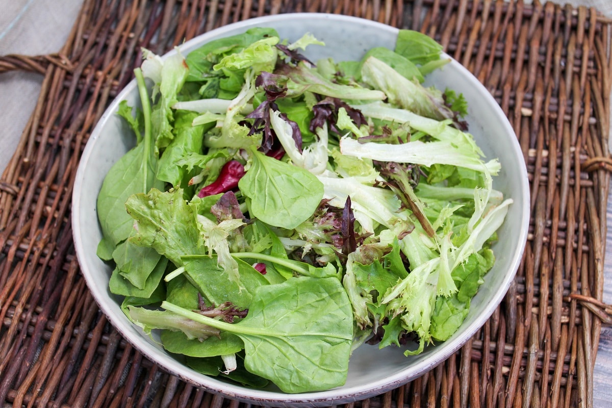 bowl of salad greens