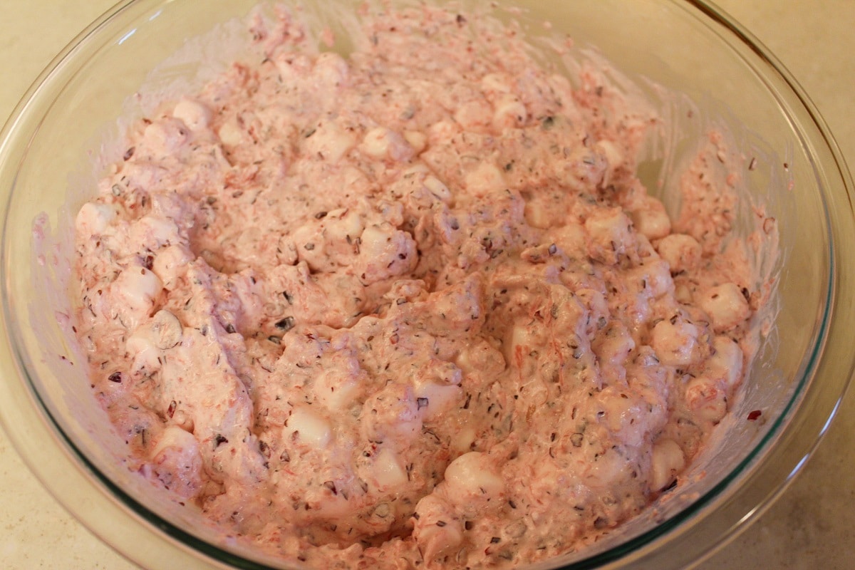 cranberry fluff salad ingredient preparation