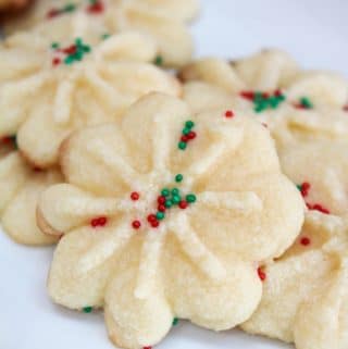 spritz cookies on a plate