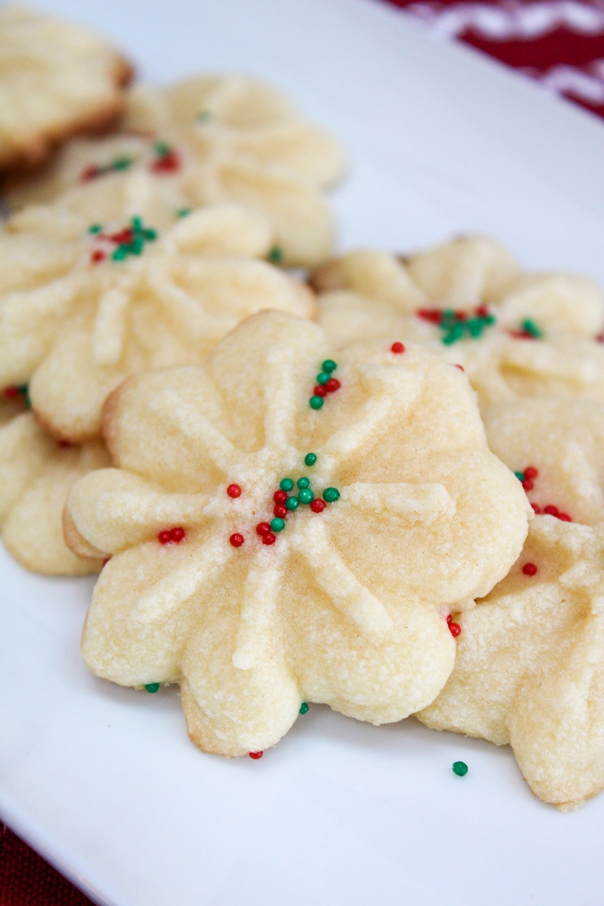 spritz cookies on a plate