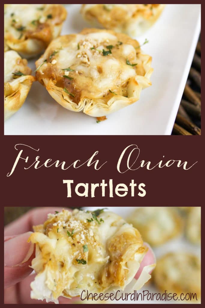 french onion tartelettes on a plate