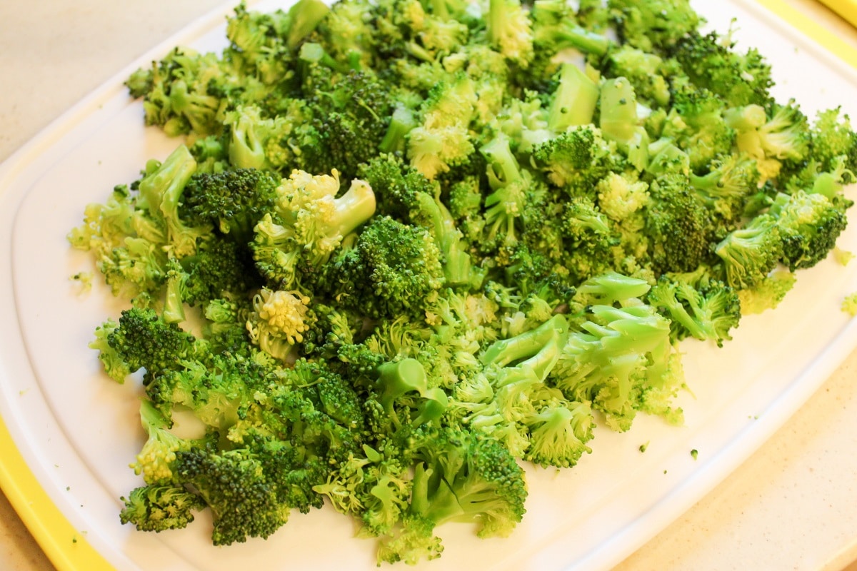 cooked chopped broccoli