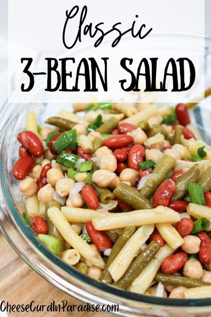 classic 3-bean salad in a small bowl