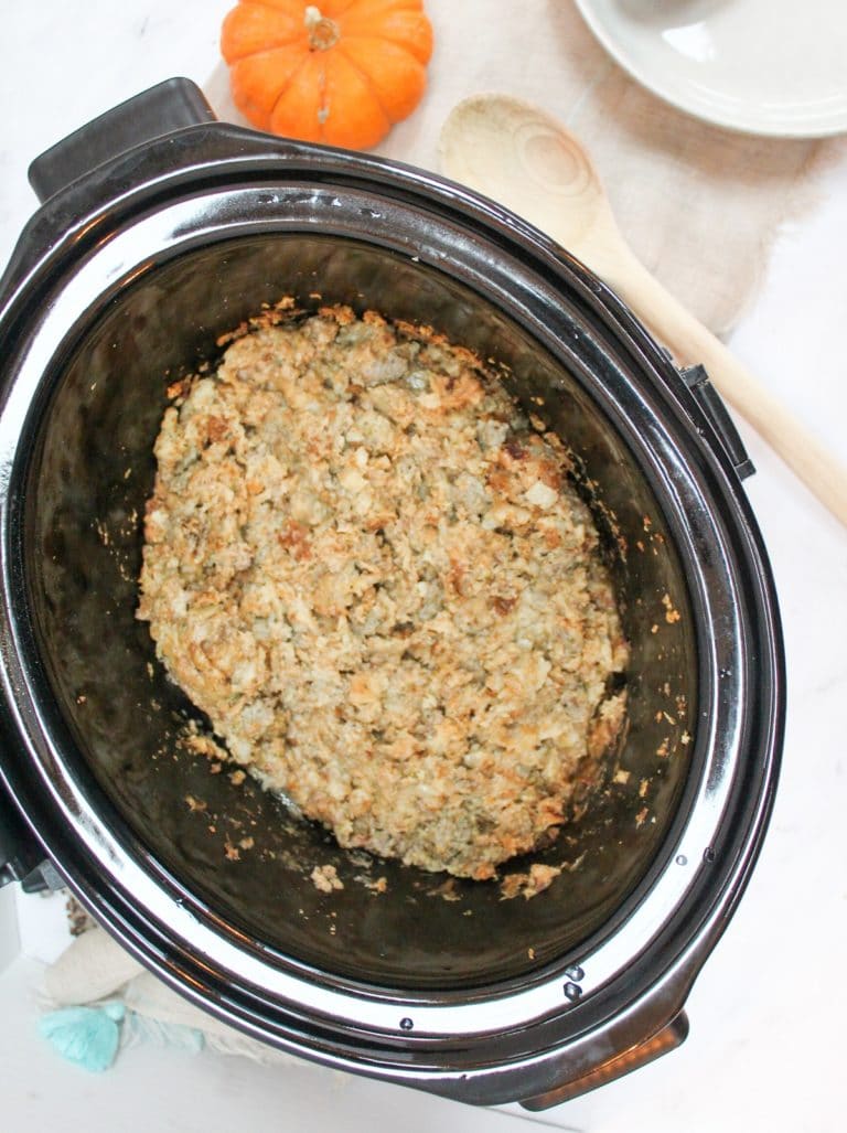 Slow Cooker Sausage Stuffing - Cheese Curd In Paradise